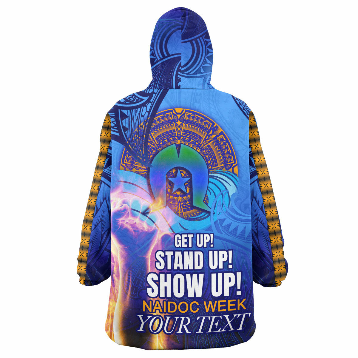 Pasifika Rugby Snug Hoodie - Custom Naidoc Week Pasifika Polynesian Waves Wearable Blanket Hoodie RLT14 - Vibe Hoodie Shop