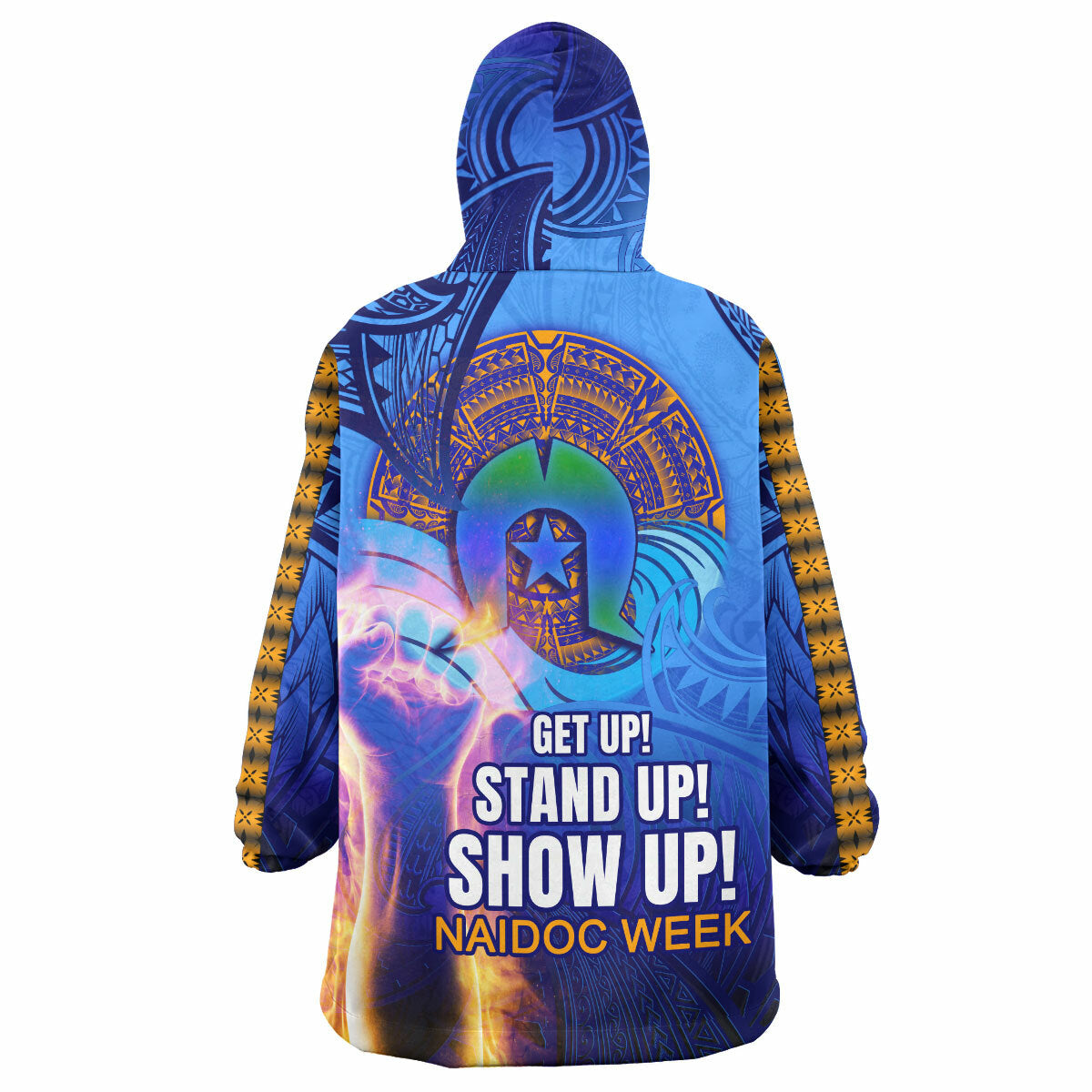 Pasifika Rugby Snug Hoodie - Custom Naidoc Week Pasifika Polynesian Waves Wearable Blanket Hoodie RLT14 - Vibe Hoodie Shop