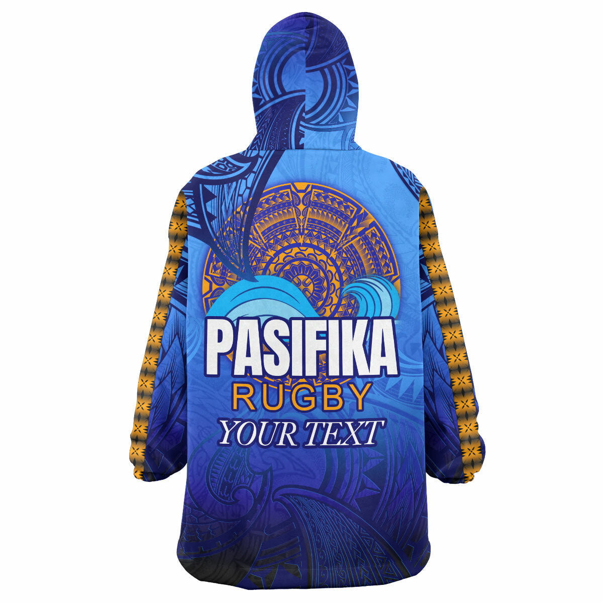 Pasifika Rugby Snug Hoodie - Custom Pasifika Polynesian Waves Wearable Blanket Hoodie RLT14 - Vibe Hoodie Shop