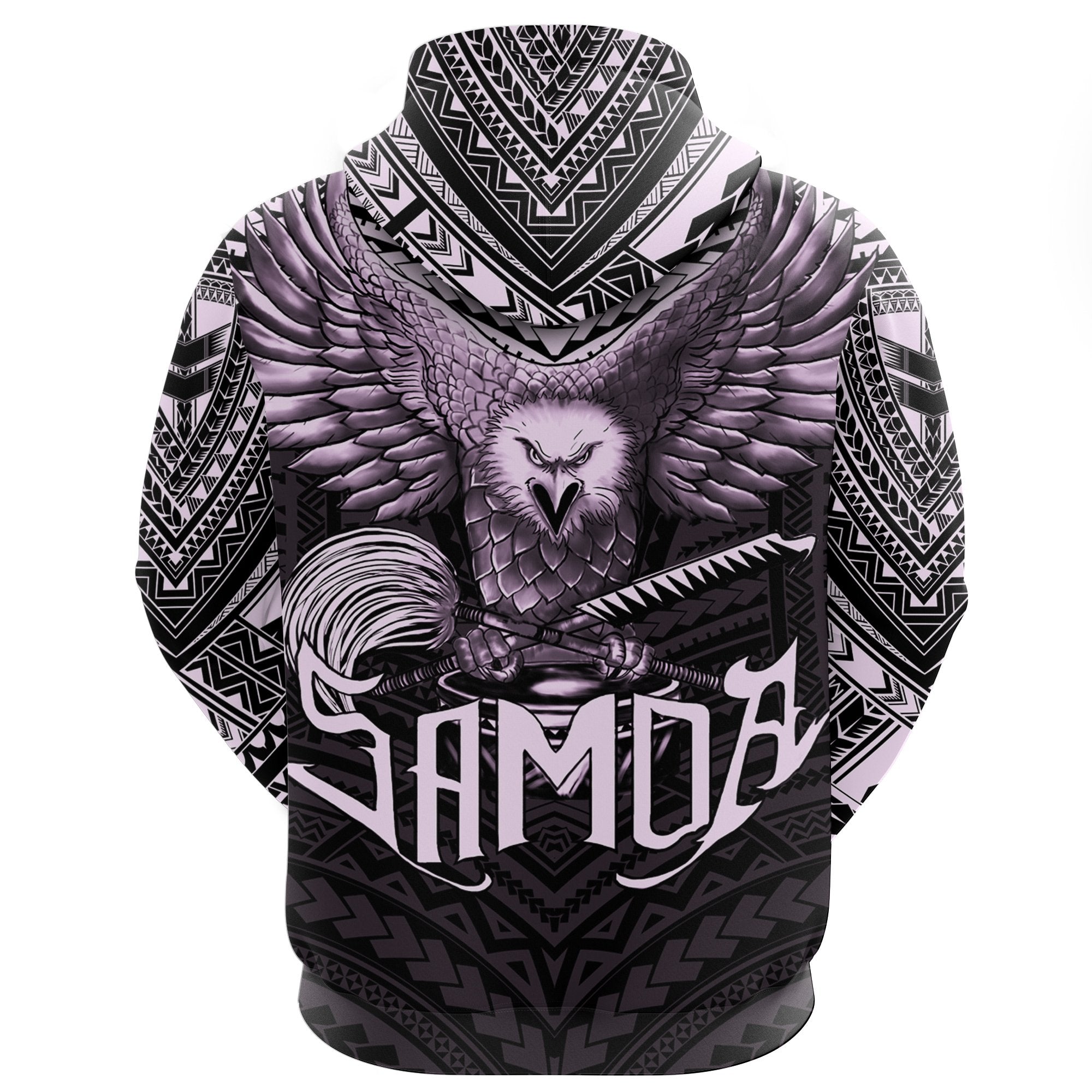 American Samoa Hoodie Eagle Tattoo Style Pastel Pink - Vibe Hoodie Shop