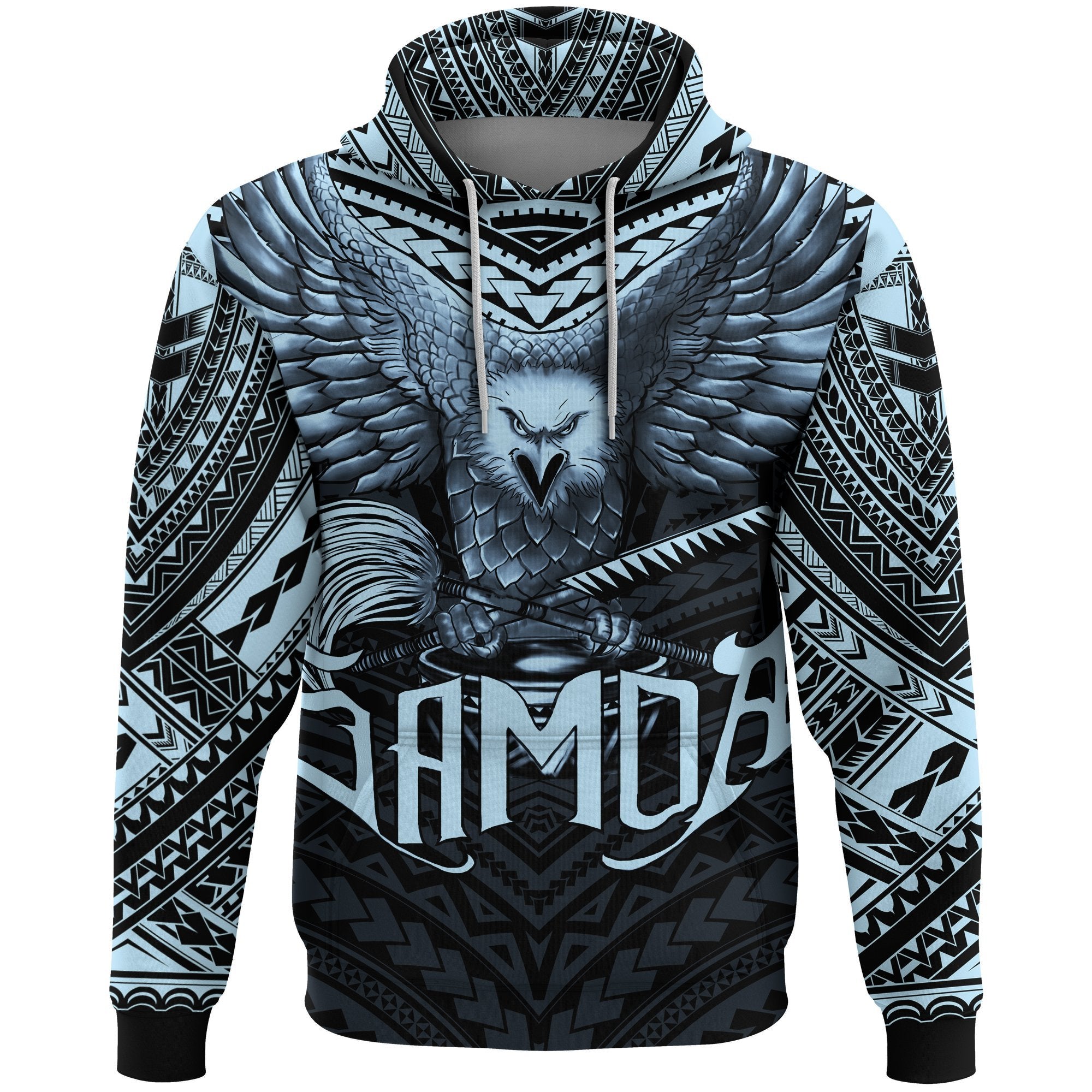 American Samoa Hoodie Eagle Tattoo Style Pastel - Vibe Hoodie Shop