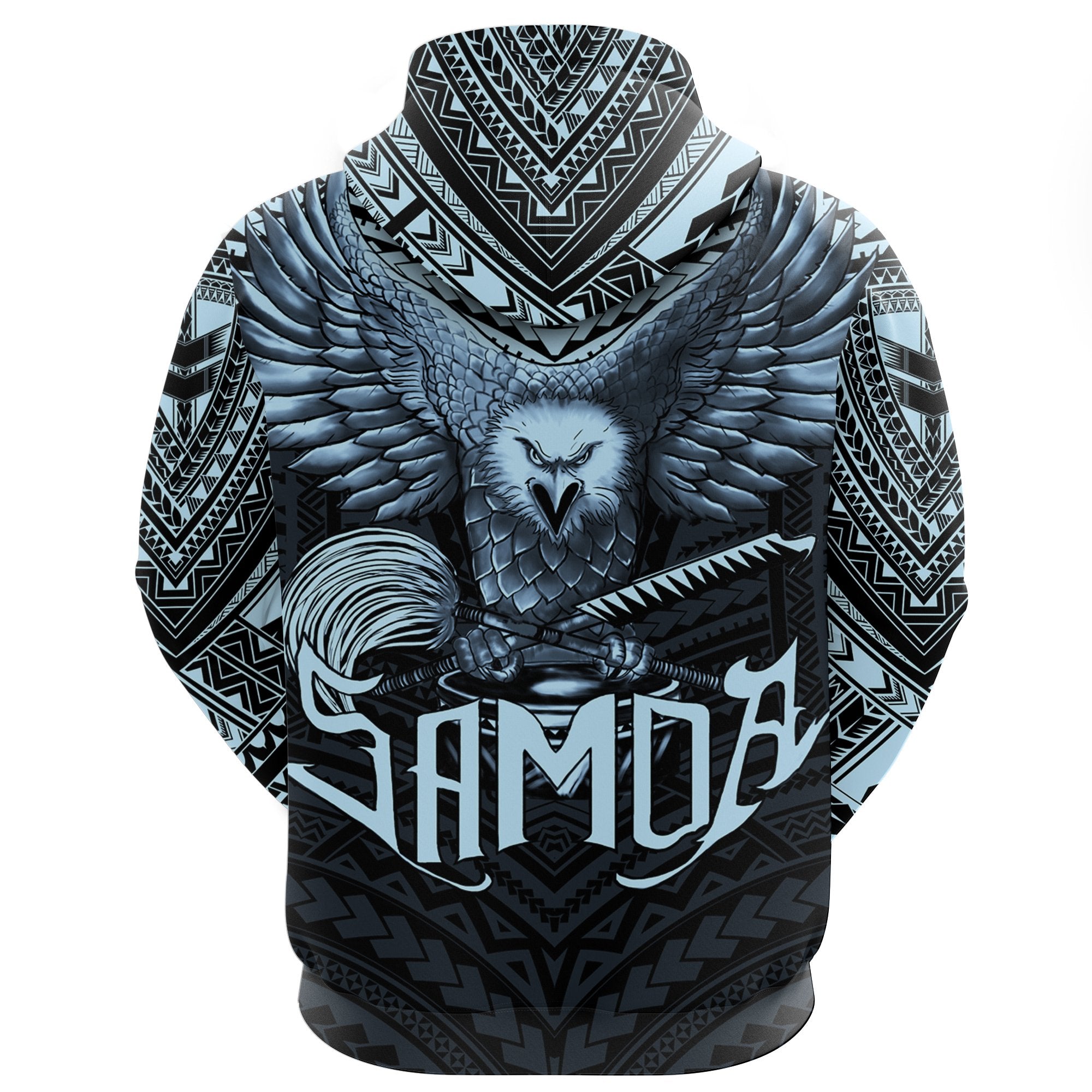 American Samoa Zip Hoodie Eagle Tattoo Style Pastel - Vibe Hoodie Shop