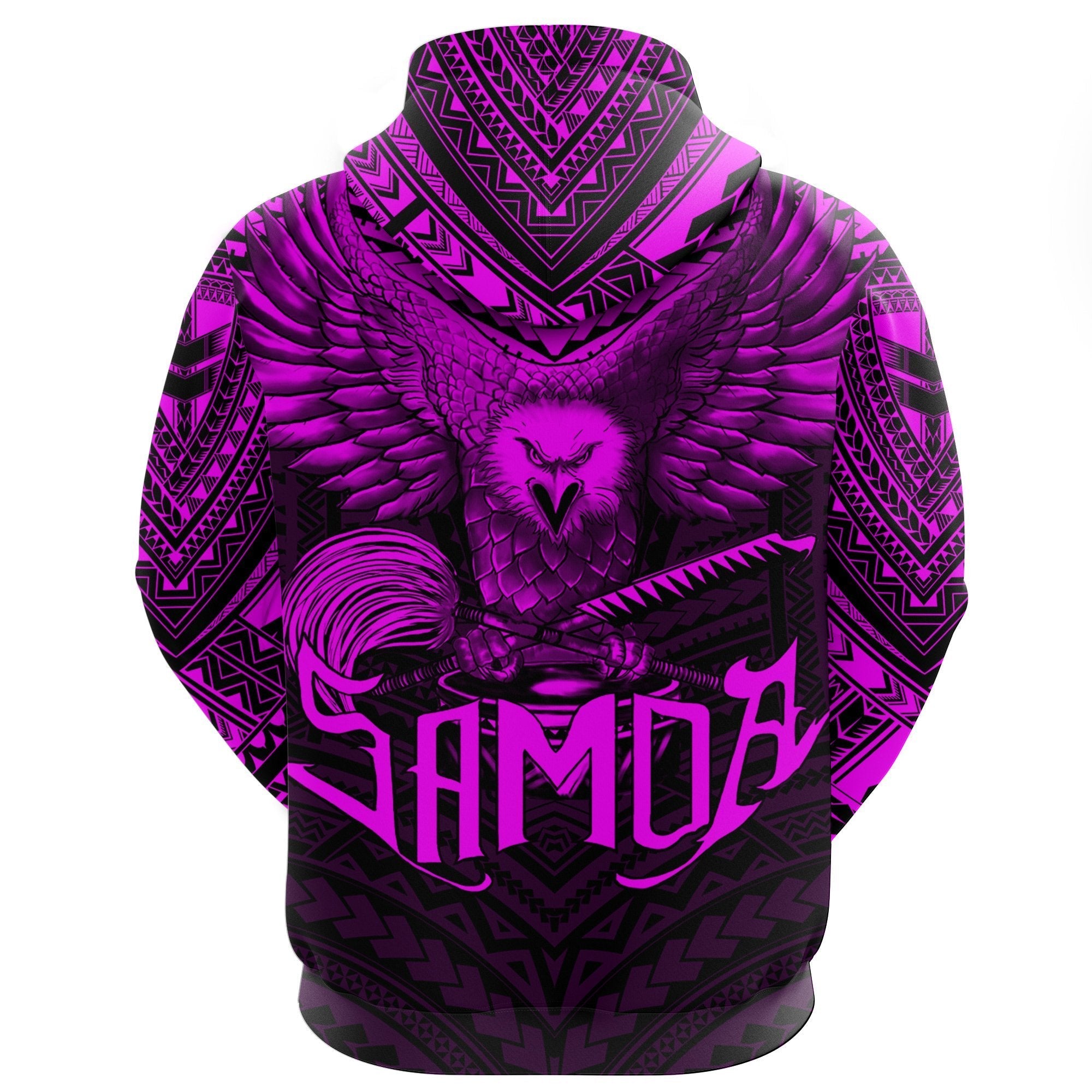 American Samoa Hoodie Eagle Tattoo Style Pink - Vibe Hoodie Shop