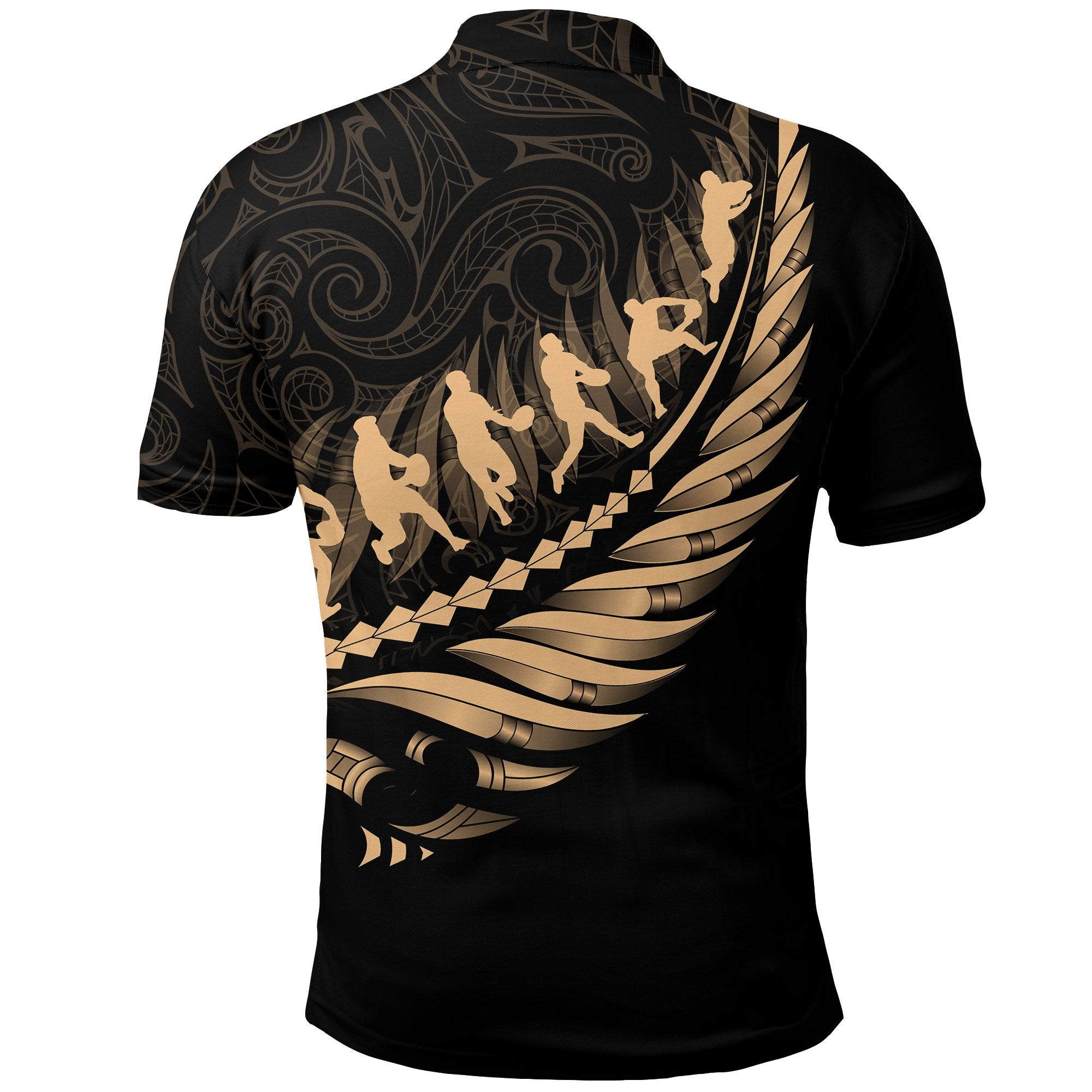 Aotearoa New Zealand Polo Shirt - Maori Fern Rugby - Vibe Hoodie Shop