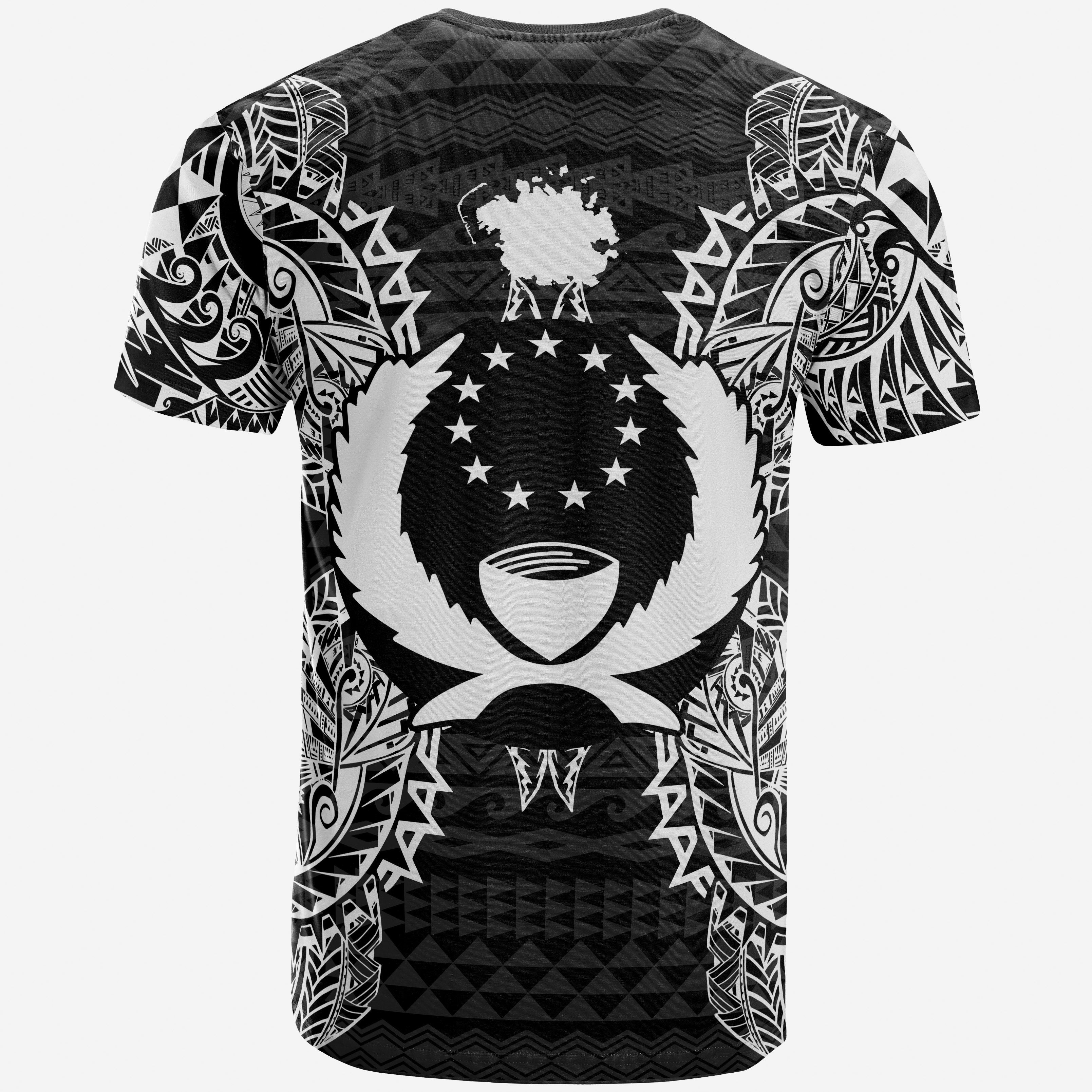 Vibe Hoodie Pohnpei All T shirt - Pohnpei Flag Map Polynesian Tattoo White Black - Vibe Hoodie Shop