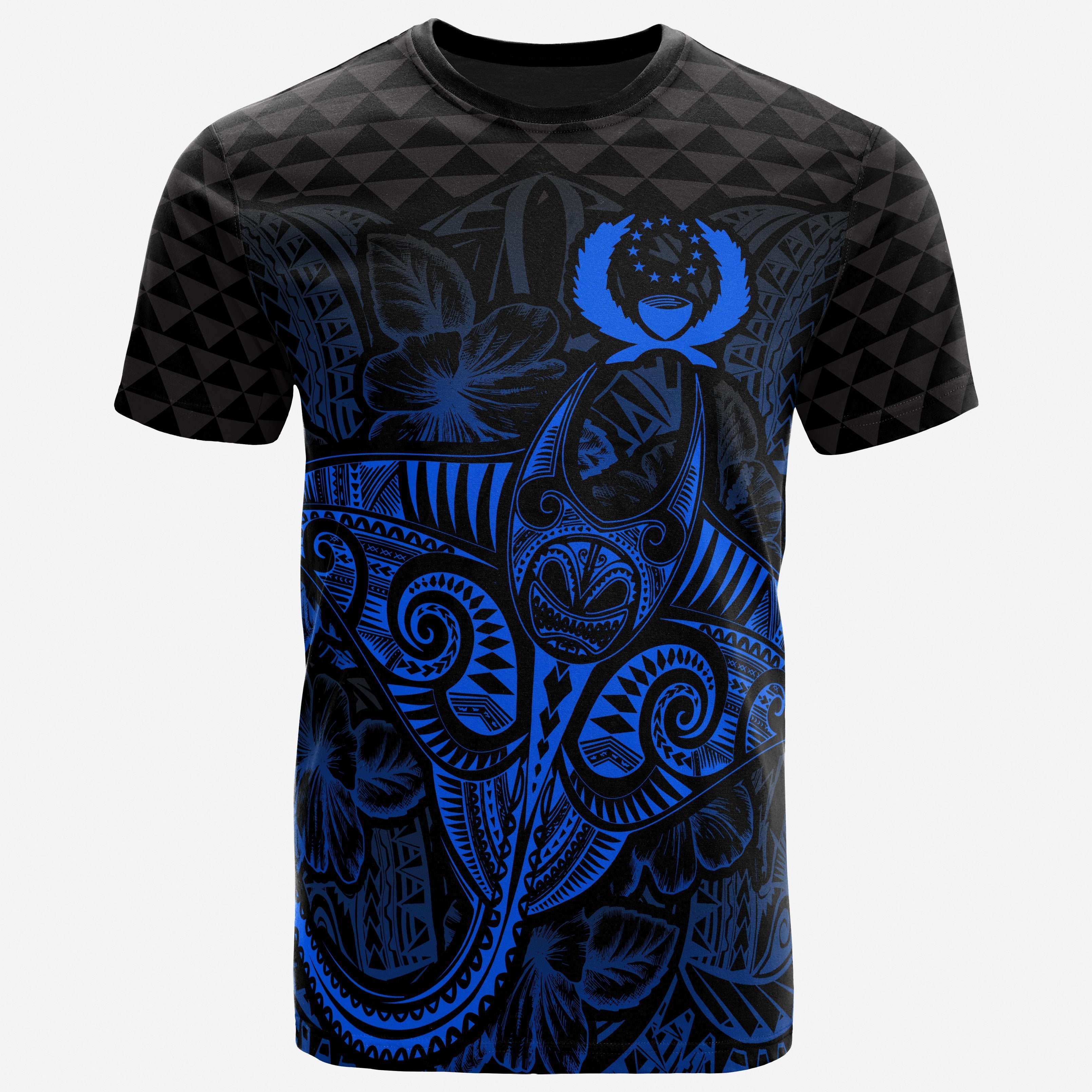 Vibe Hoodie Pohnpei Polynesian T shirt - Manta Ray And Hibiscus - Vibe Hoodie Shop