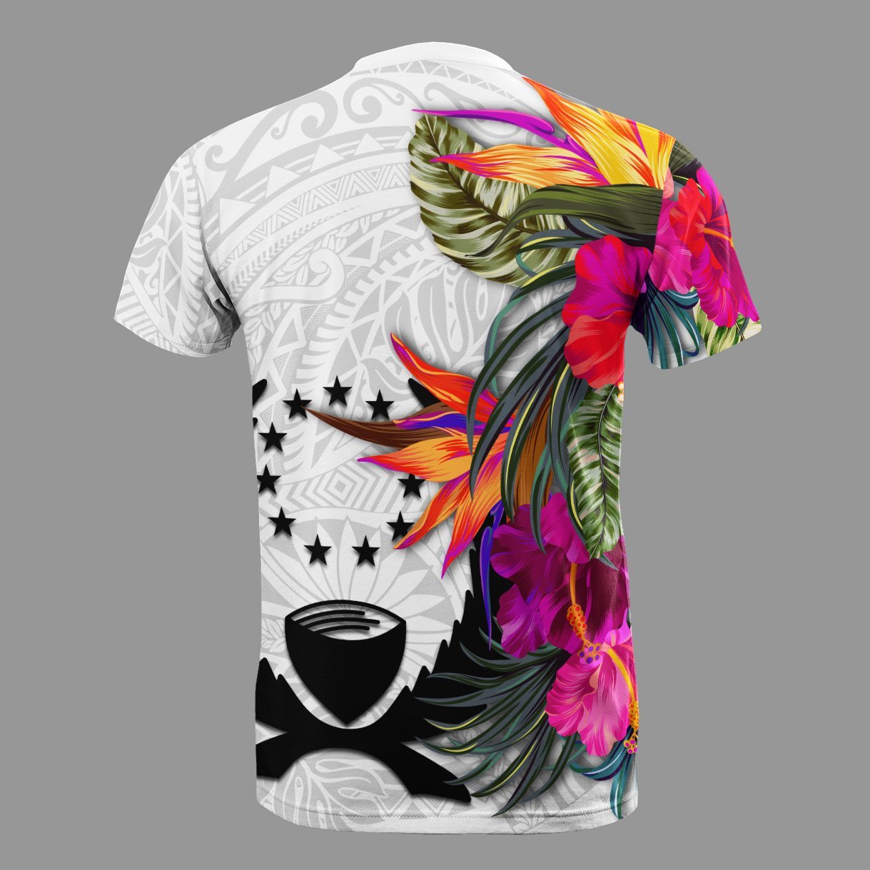 Vibe Hoodie Pohnpei Micronesian T shirt - Hibiscus White Pattern - Vibe Hoodie Shop