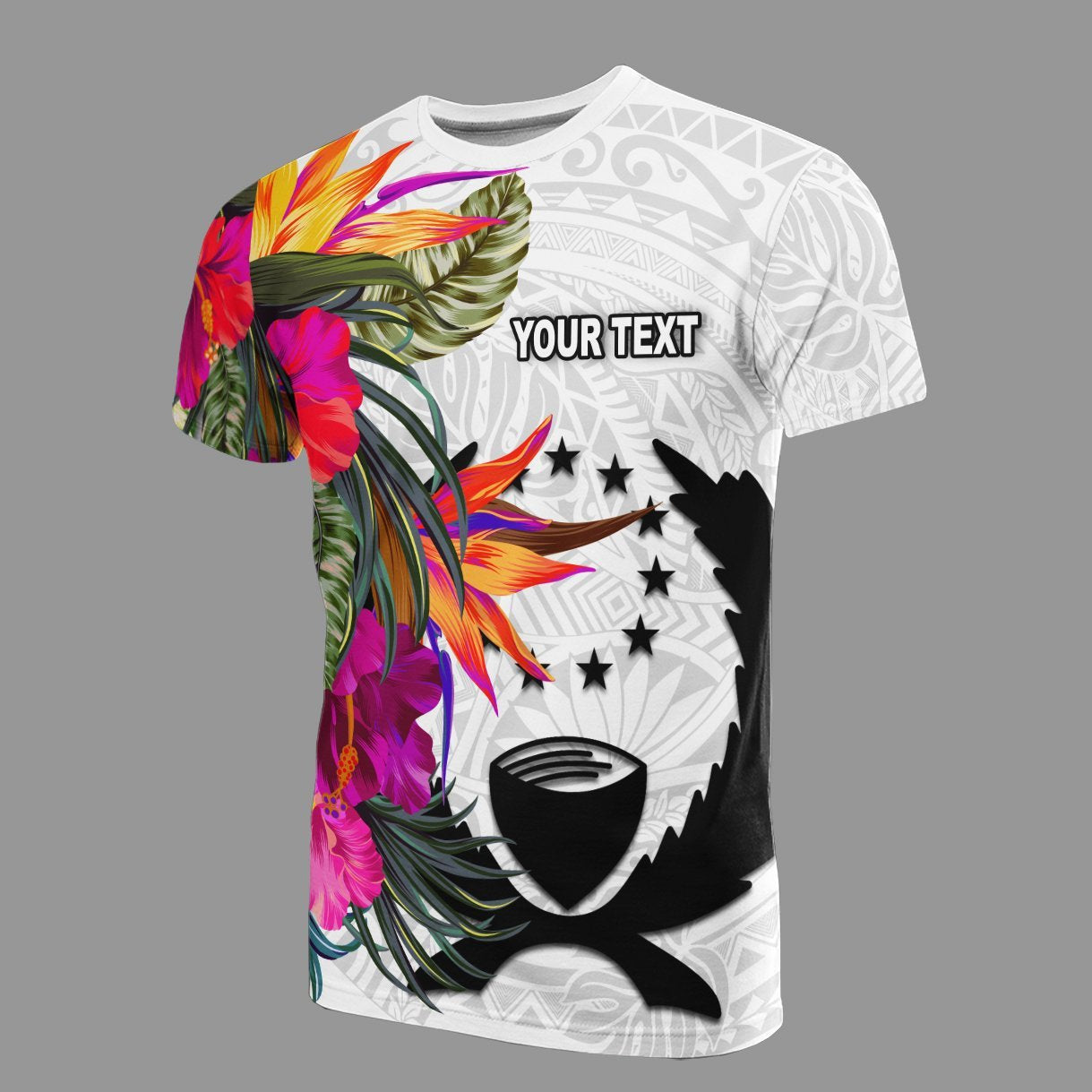 Vibe Hoodie Pohnpei Micronesian Custom Personalised T shirt - Hibiscus White Pattern - Vibe Hoodie Shop