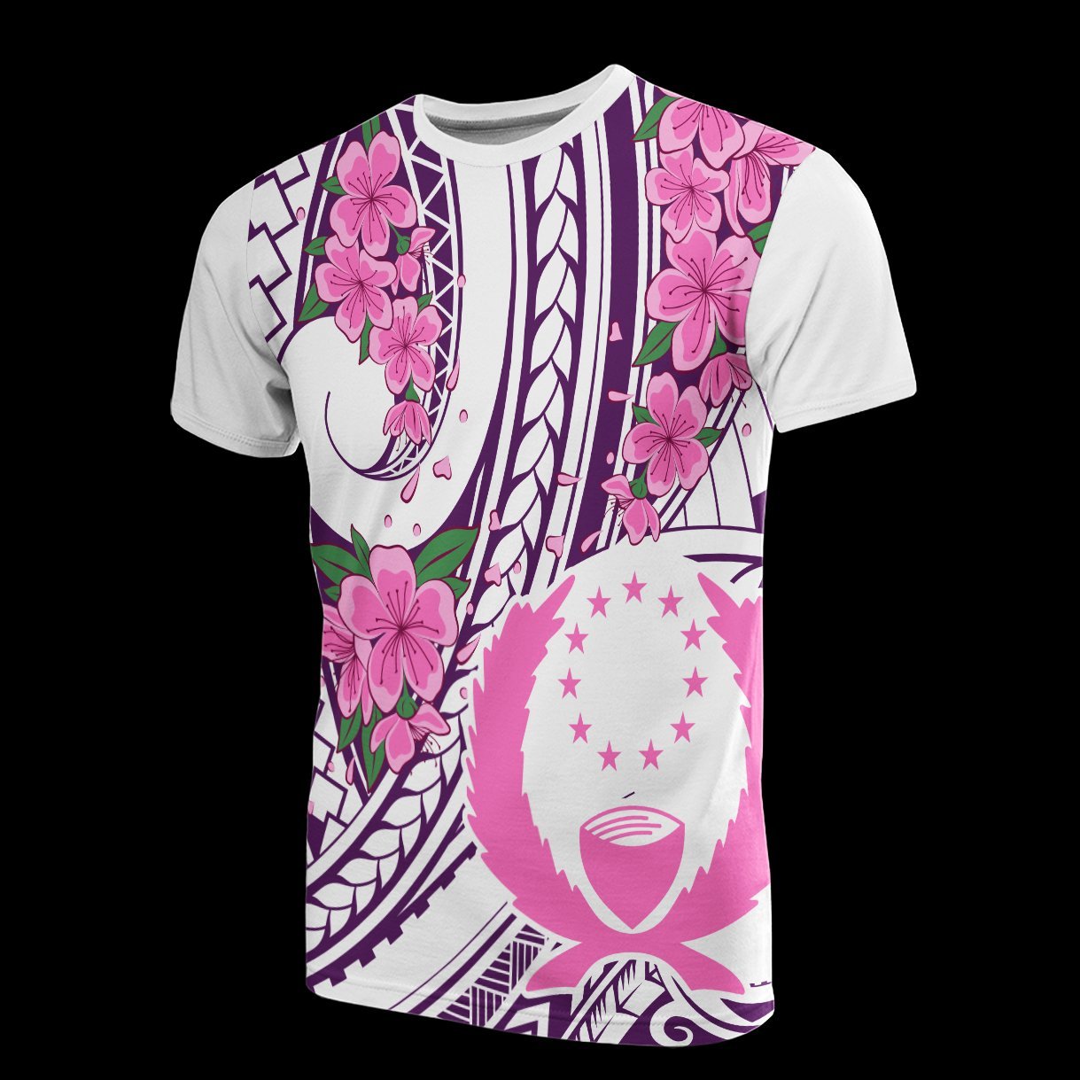 Vibe Hoodie Pohnpei Micronesian T shirt - Flower Purple White - Vibe Hoodie Shop