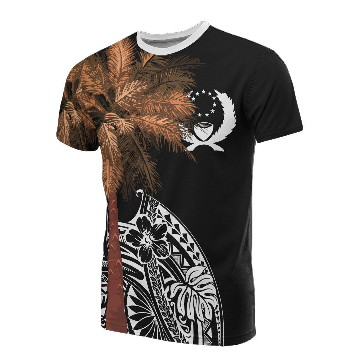 Vibe Hoodie Pohnpei T shirt - Micronesian Palm Tree Black - Vibe Hoodie Shop