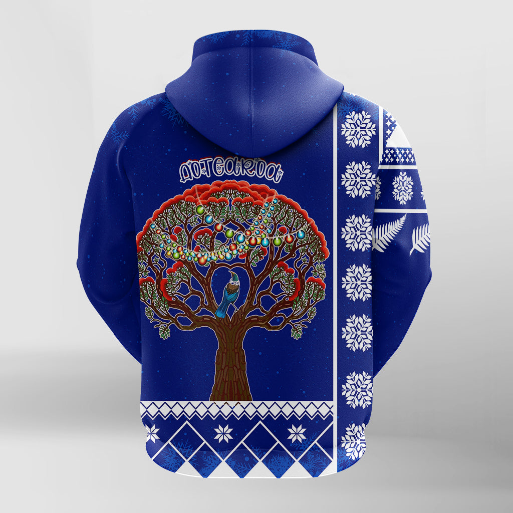 Aotearoa Kirihimete Phutukawa And Silver Fern Zip Hoodie LT7 - Vibe Hoodie Shop