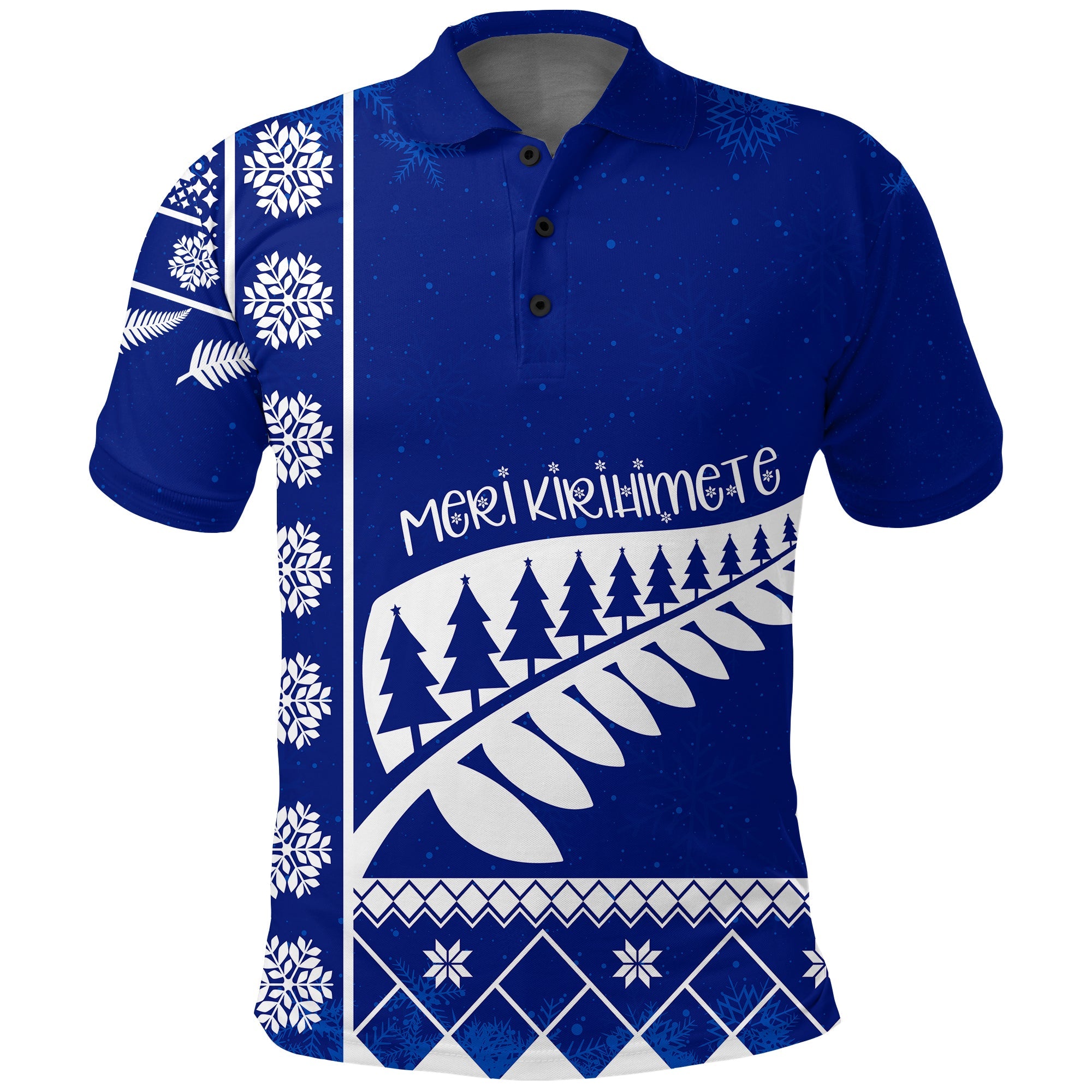 Aotearoa Kirihimete Phutukawa And Silver Fern Polo Shirt - Vibe Hoodie Shop