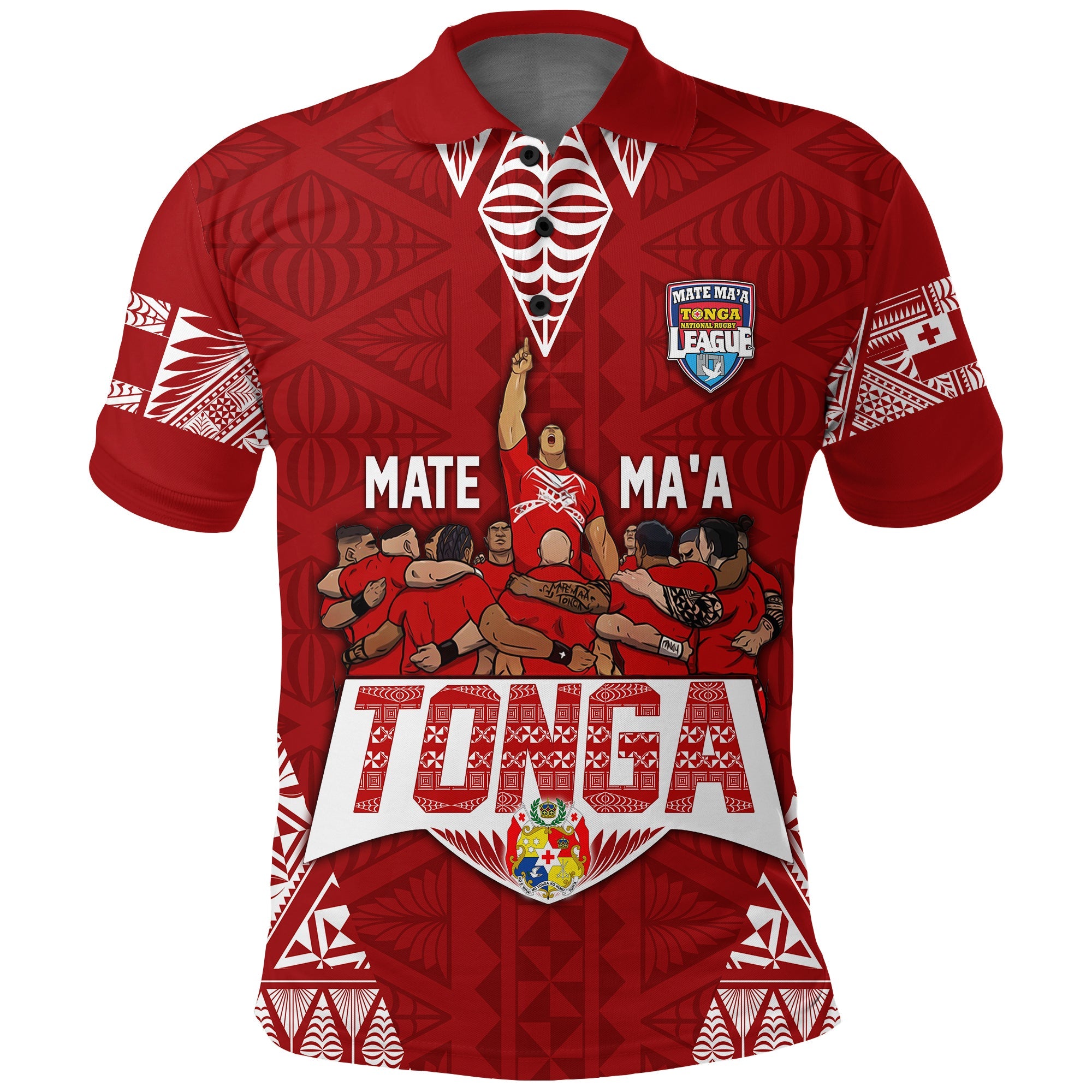 Personalised Tonga Rugby Polo Shirt Mate Ma'a Tonga Warriors - Vibe Hoodie Shop