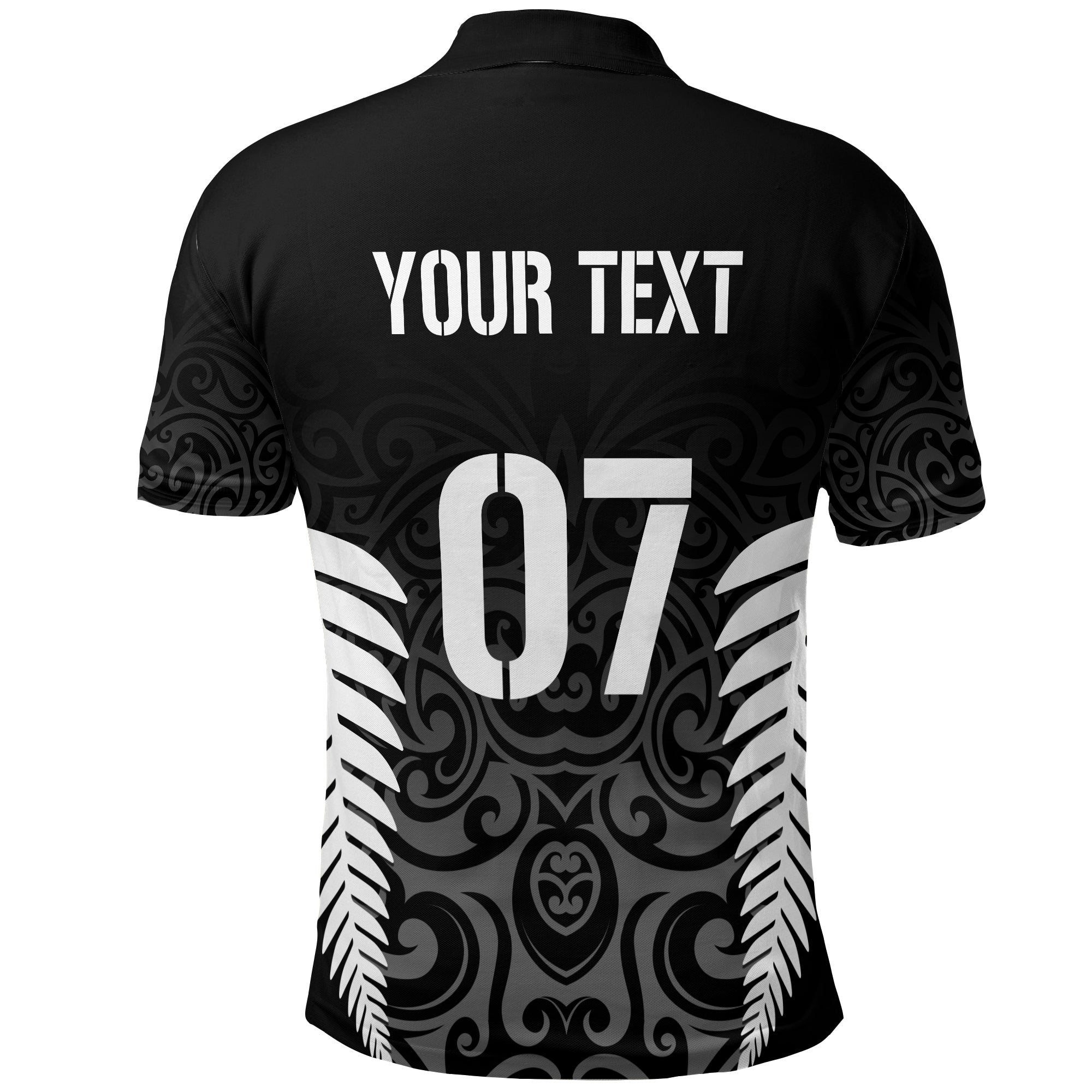 Personalised New Zealand Rugby Polo Shirt All Black Champion - Vibe Hoodie Shop