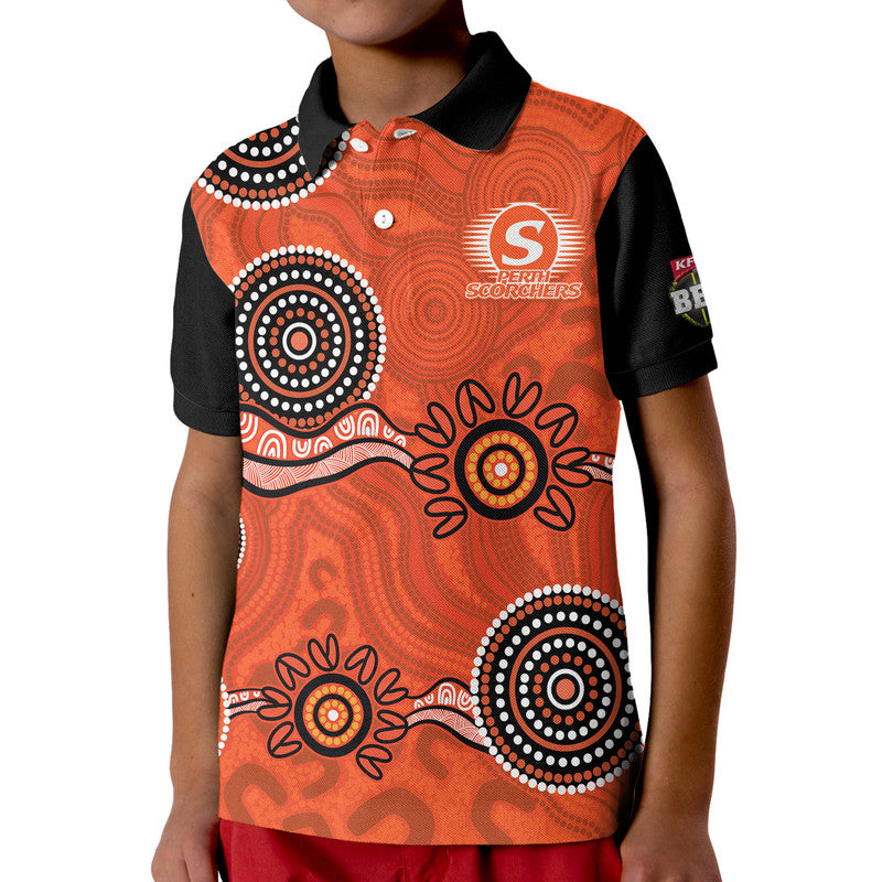 (Custom Personalised) Perth Scorchers Cricket Dots Polo Shirt LT9 - Vibe Hoodie Shop