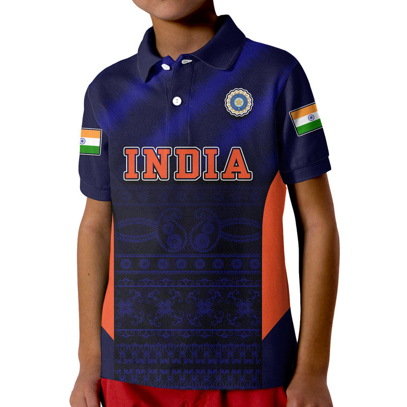 (Custom Personalised) India National Cricket Team Polo Shirt Men In Blue Sports Style LT9 - Vibe Hoodie Shop