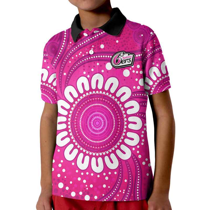 (Custom Personalised) Sydney Sixers Cricket Polo Shirt Aboriginal LT9 - Vibe Hoodie Shop