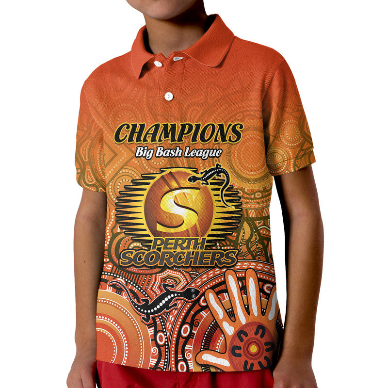 Perth Scorchers Champions Polo Shirt Lizard Indigenous Aboriginal LT9 - Vibe Hoodie Shop