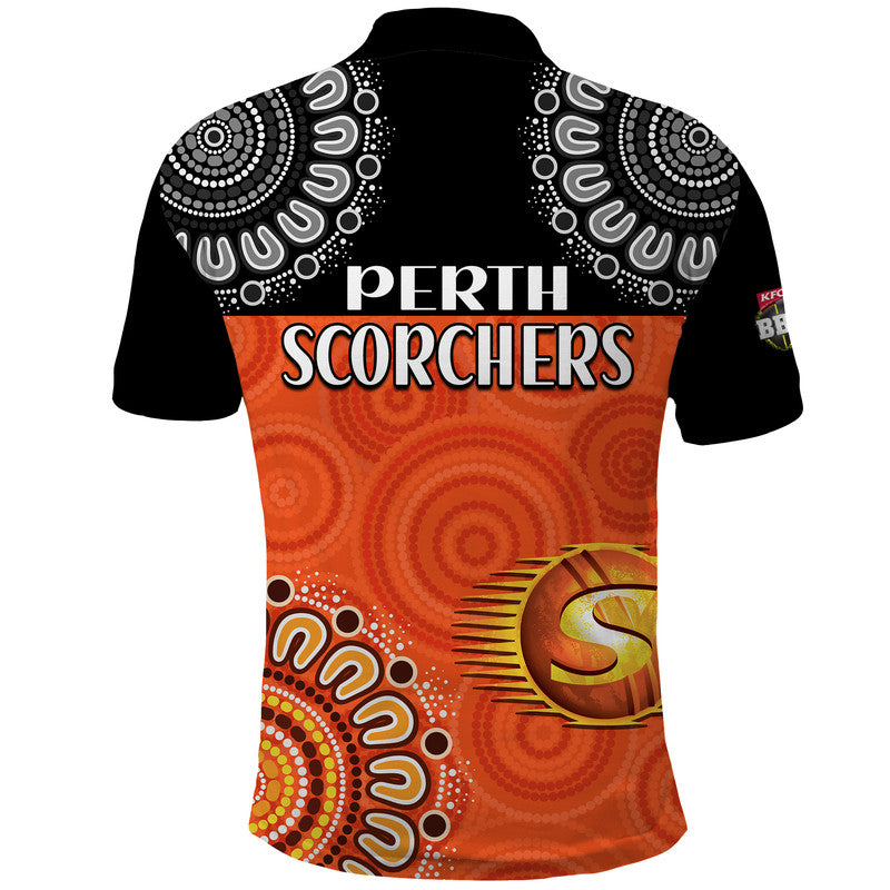 Perth Scorchers Cricket Polo Shirt Aboriginal Double Boomerang LT9 - Vibe Hoodie Shop