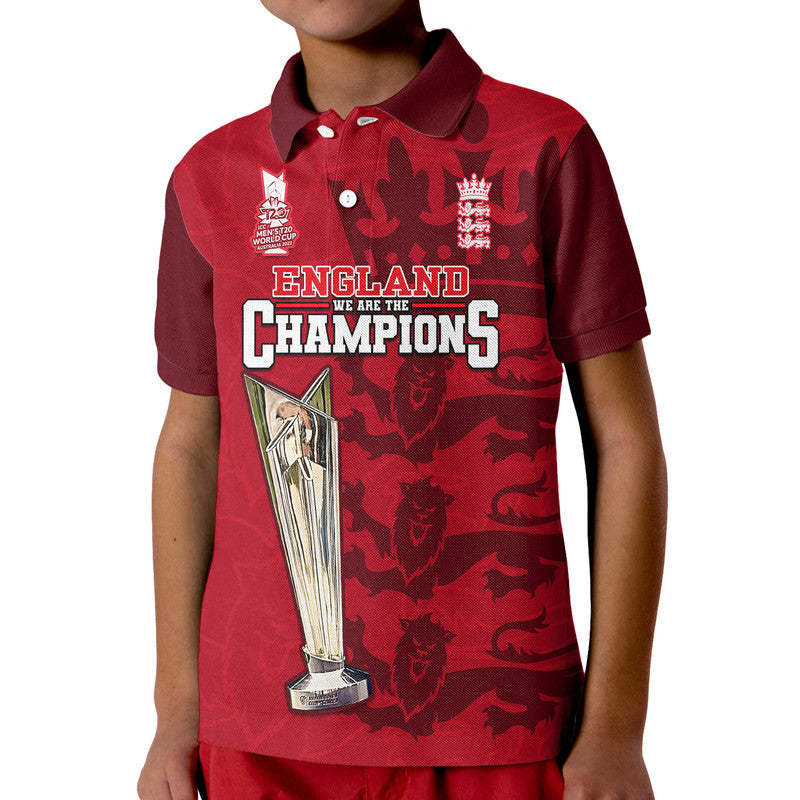 England Lions Cricket Champions Men's T20 World Cup 2022 Polo Shirt LT9 - Vibe Hoodie Shop