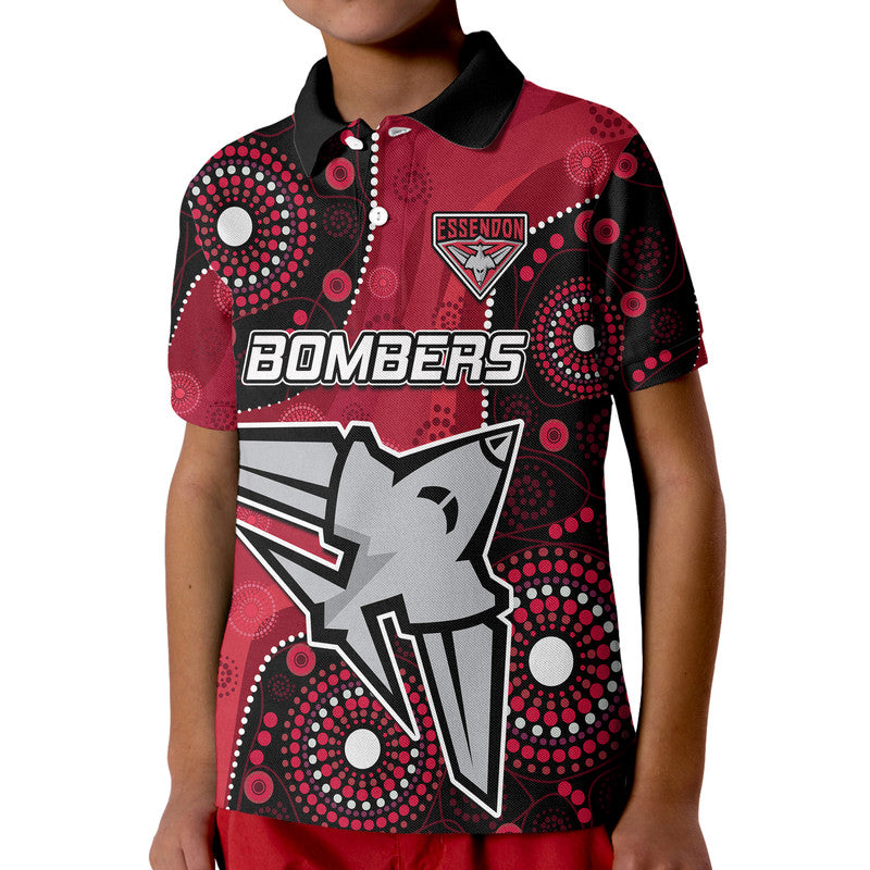 (Custom Personalised) Essendon Football Aboriginal Bombers Polo Shirt LT9 - Vibe Hoodie Shop