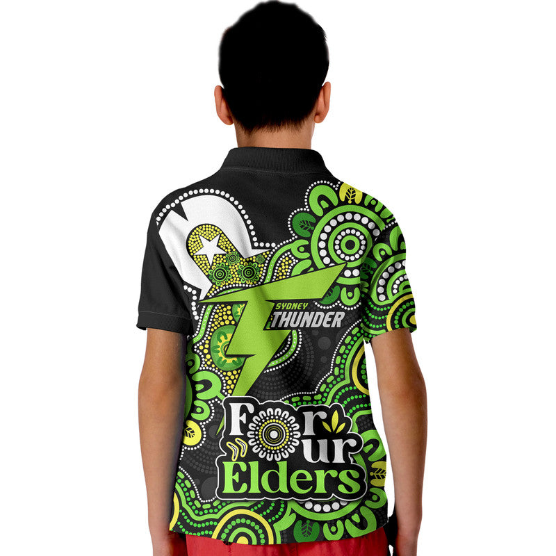 Sydney Thunder Cricket Kid Polo Shirt NAIDOC Torres Strait For Our Elders - Vibe Hoodie Shop