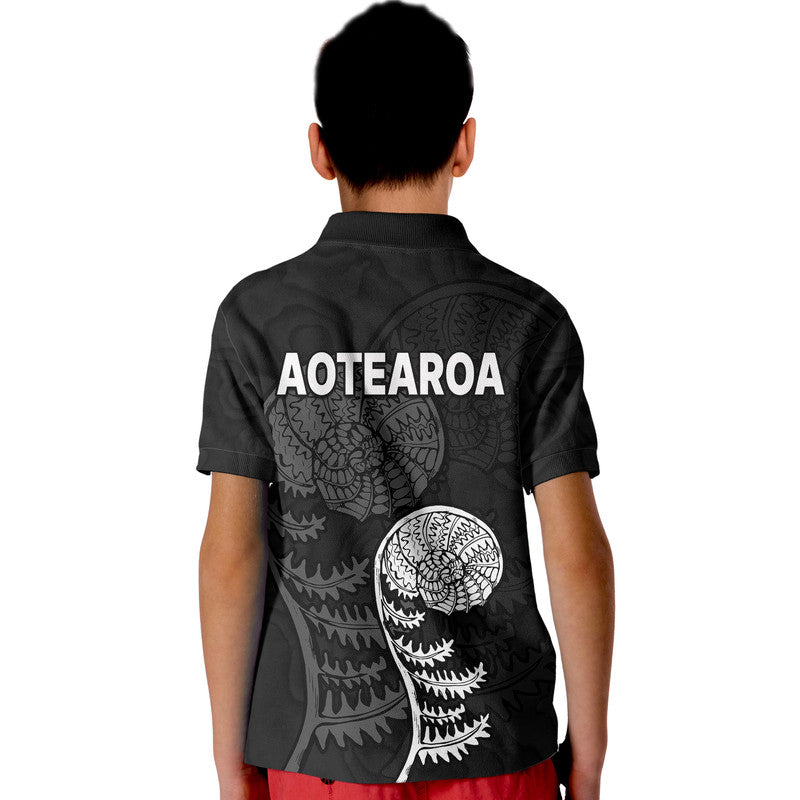 Aotearoa Silver Fern Kid Polo Shirt - Vibe Hoodie Shop