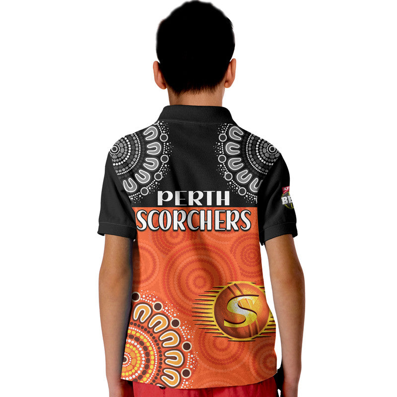 Perth Scorchers Cricket Polo Shirt Aboriginal Double Boomerang LT9 - Vibe Hoodie Shop