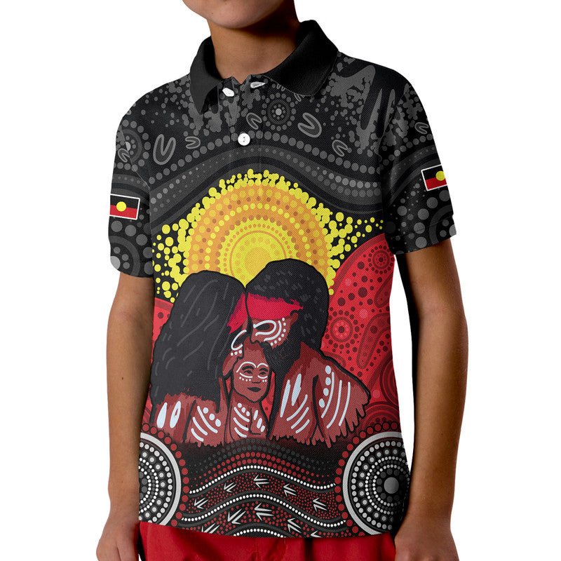 (Custom Personalised) Australia Indigenous Aboriginal Family Kid Polo Shirt - Vibe Hoodie Shop