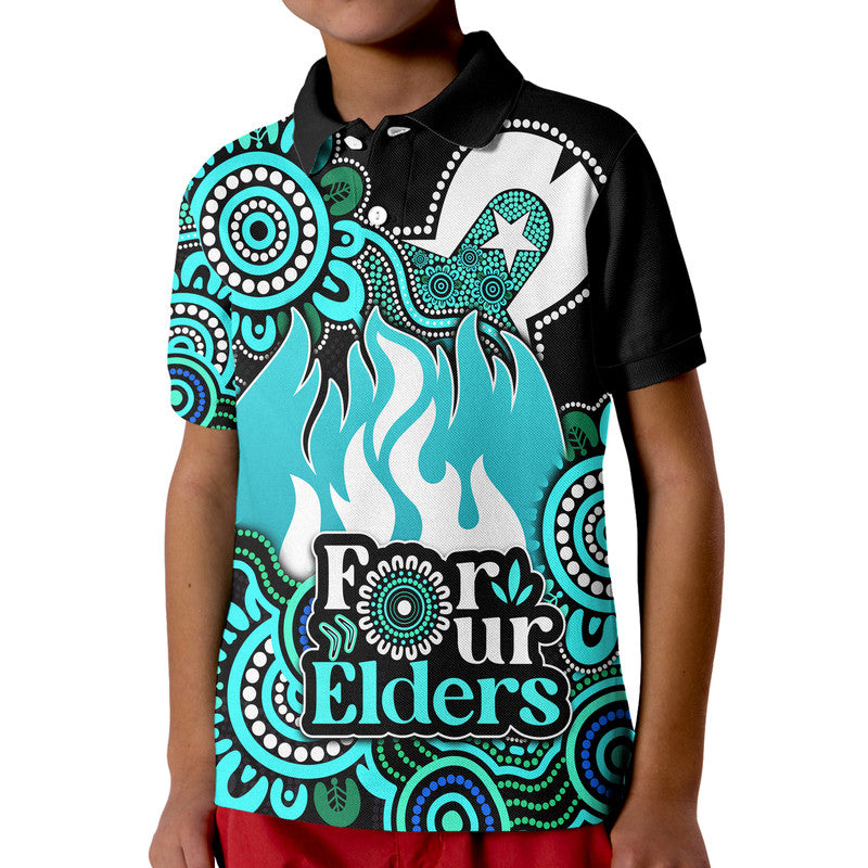 Brisbane Heat Cricket Kid Polo Shirt NAIDOC Torres Strait For Our Elders - Vibe Hoodie Shop