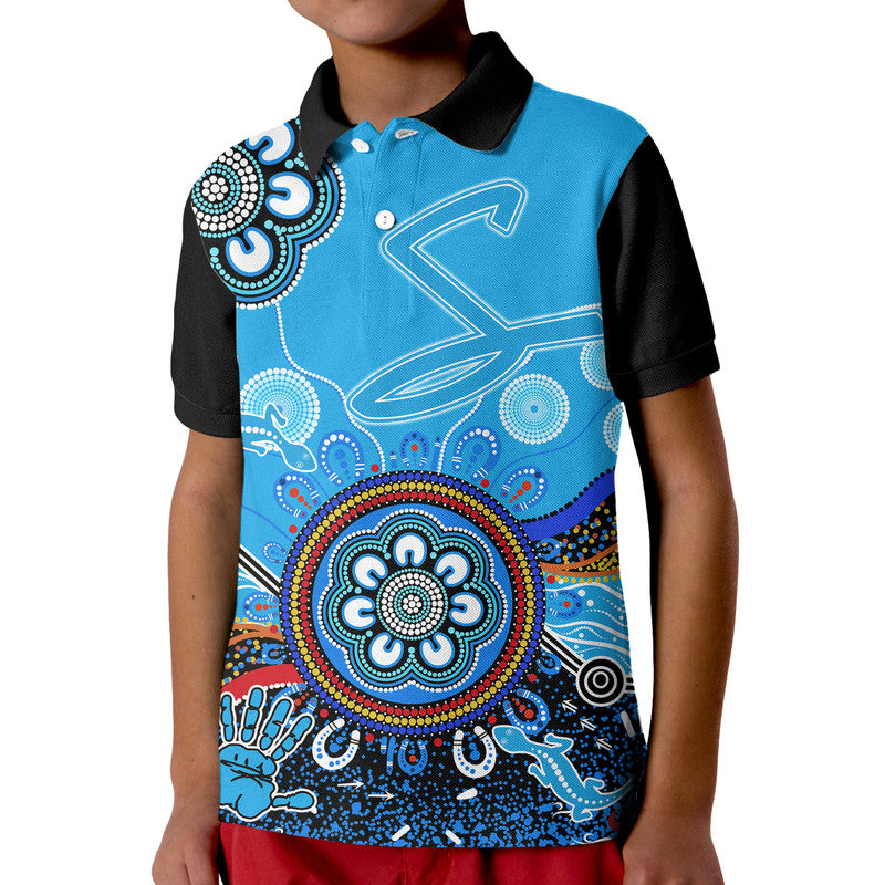 (Custom Personalised) Adelaide Strikers Kid Polo Shirt Cricket Indigenous Aboriginal Lizard Version - Vibe Hoodie Shop