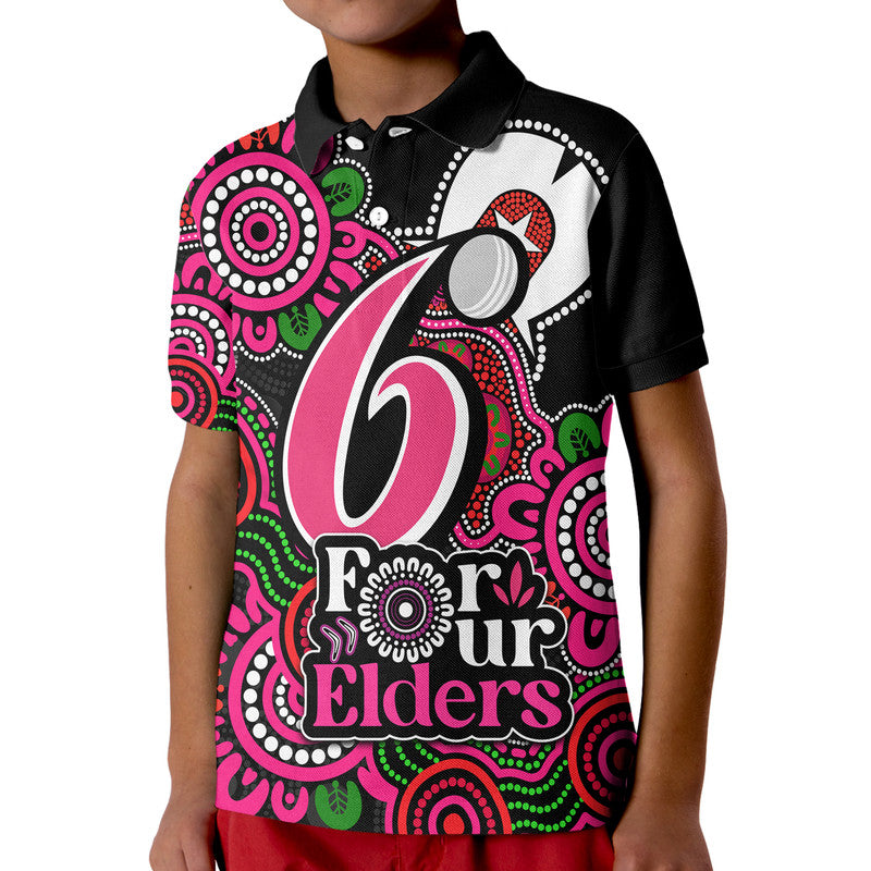 (Custom Personalised) Sydney Sixers Cricket Kid Polo Shirt NAIDOC Torres Strait For Our Elders - Vibe Hoodie Shop