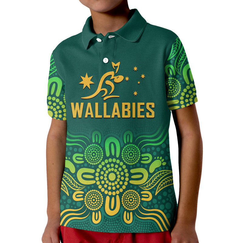 (Custom Personalised) Australia Rugby Wallabies Kid Polo Shirt - Vibe Hoodie Shop