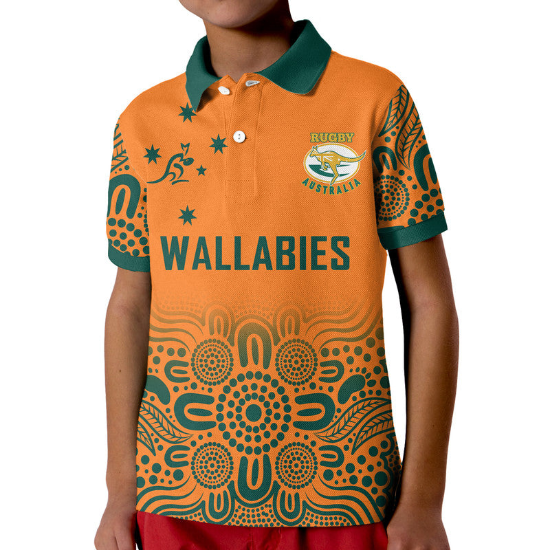 (Custom Personalised) Australia Rugby Wallabies Kangraroos Kid Polo Shirt - Vibe Hoodie Shop