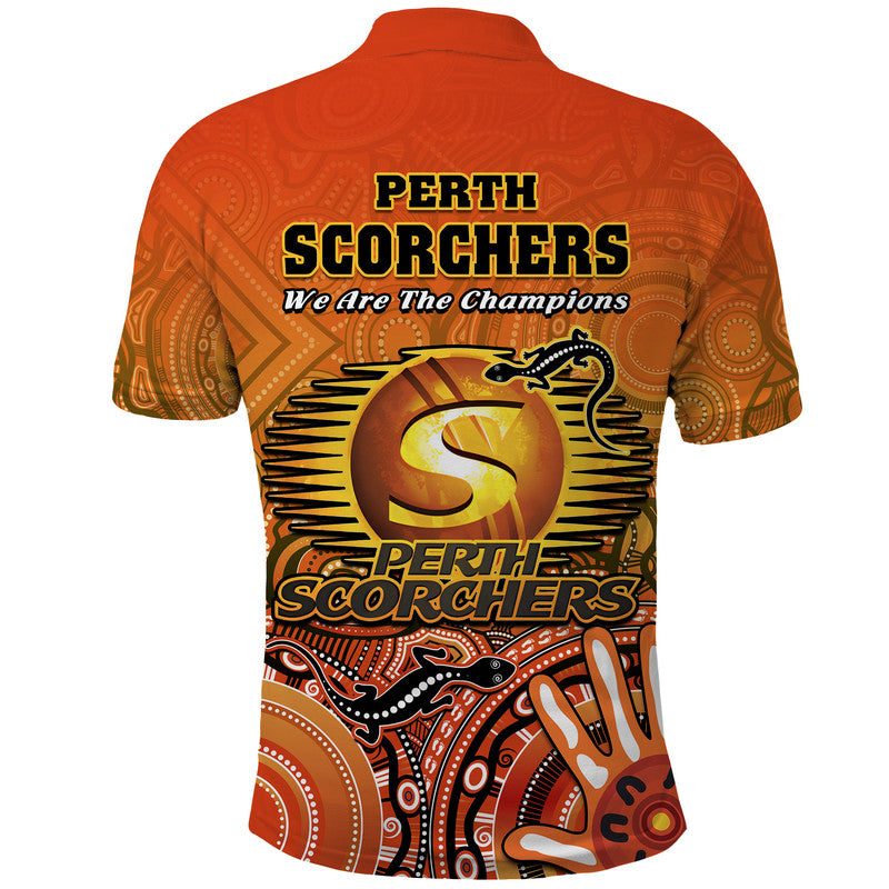 Perth Scorchers Champions Polo Shirt Lizard Indigenous Aboriginal LT9 - Vibe Hoodie Shop