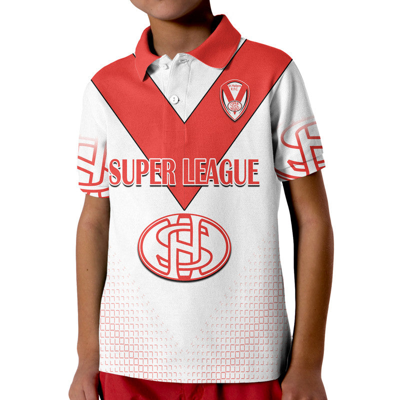 (Custom Personalised) Saints Rugby Champions Kid Polo Shirt St Helens World Club Challenge - Vibe Hoodie Shop