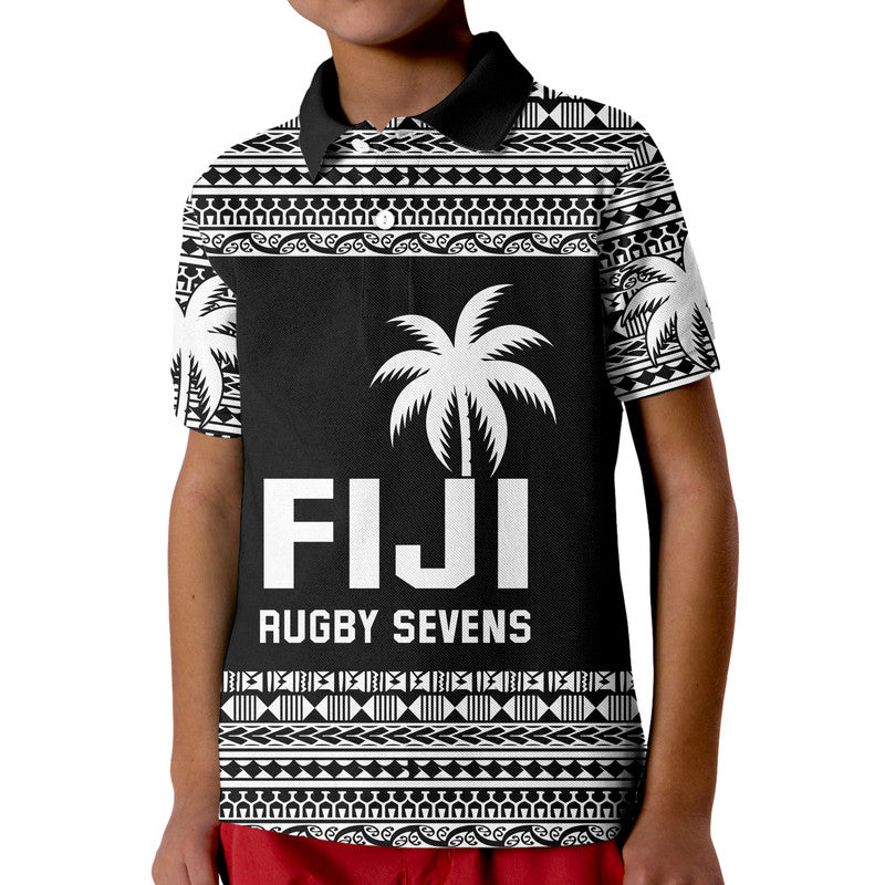 (Custom Text And Number) Fiji Rugby Sevens Kid Polo Shirt Simple Style - Vibe Hoodie Shop