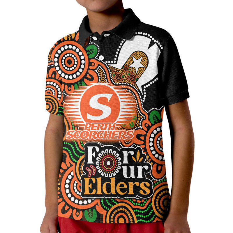 (Custom Personalised) Perth Scorchers Cricket Kid Polo Shirt NAIDOC Torres Strait For Our Elders - Vibe Hoodie Shop