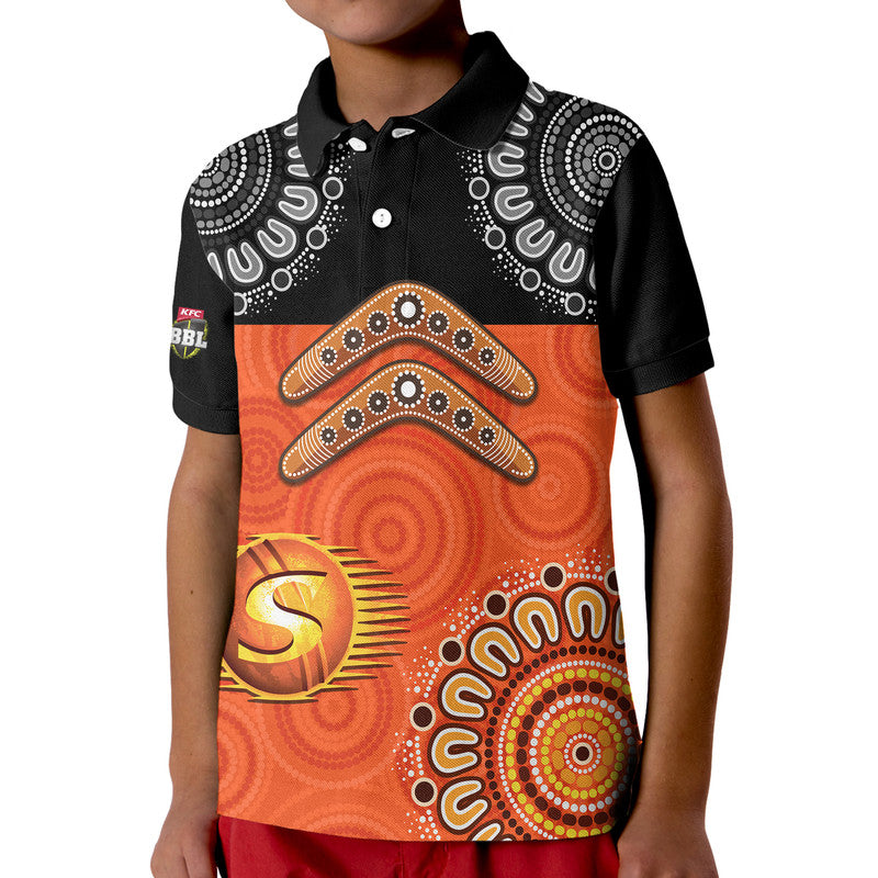 Perth Scorchers Cricket Polo Shirt Aboriginal Double Boomerang LT9 - Vibe Hoodie Shop