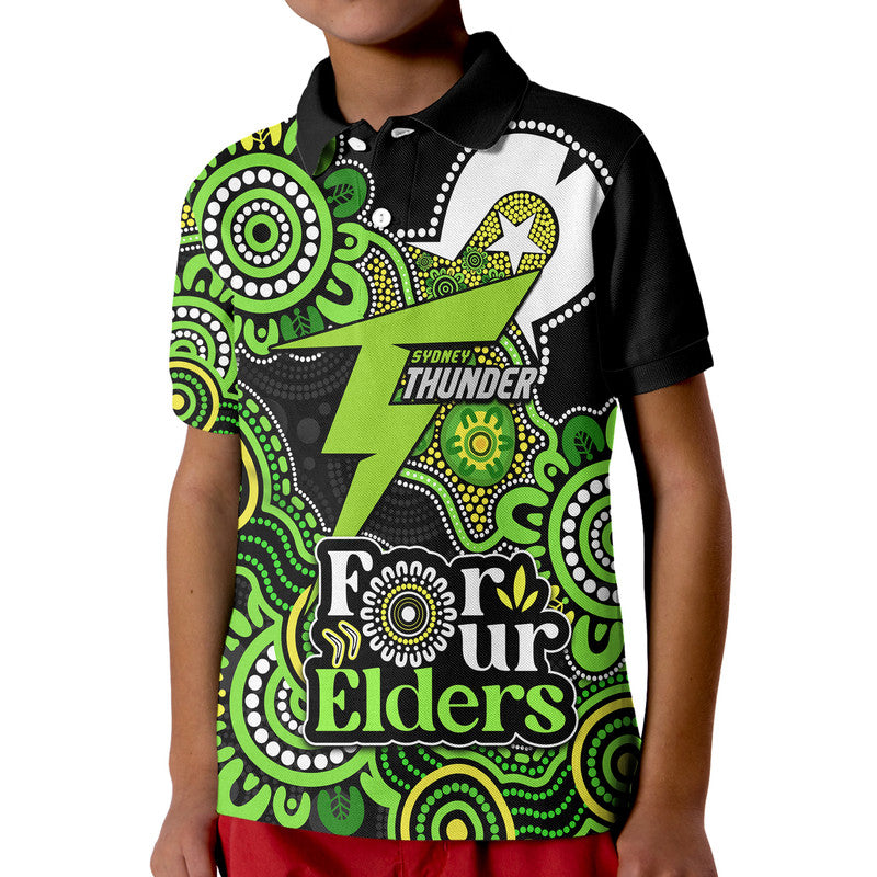 (Custom Personalised) Sydney Thunder Cricket Kid Polo Shirt NAIDOC Torres Strait For Our Elders - Vibe Hoodie Shop