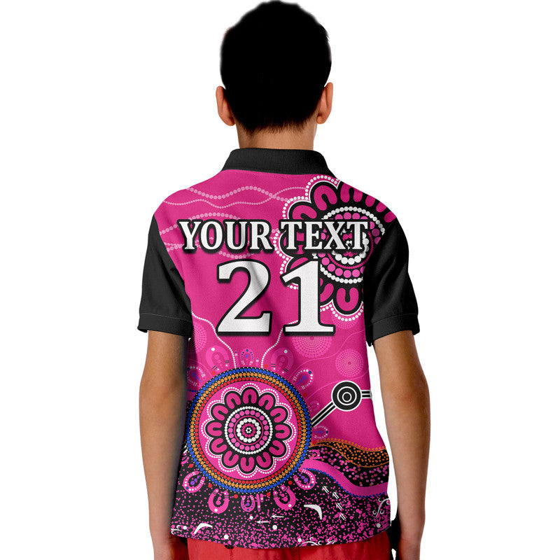 (Custom Personalised) Sydney Sixers Kid Polo Shirt Cricket Indigenous Aboriginal - Vibe Hoodie Shop