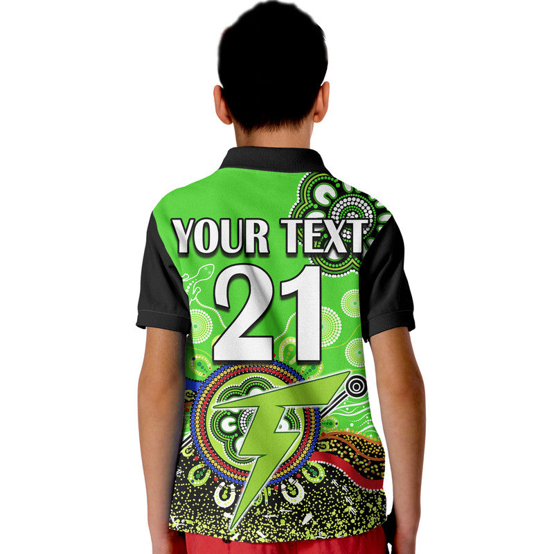 (Custom Personalised) Sydney Thunder Kid Polo Shirt Cricket Indigenous Aboriginal Lizard Version - Vibe Hoodie Shop