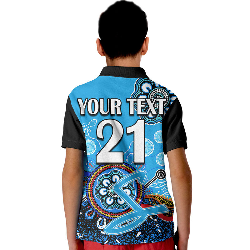 (Custom Personalised) Adelaide Strikers Kid Polo Shirt Cricket Indigenous Aboriginal Lizard Version - Vibe Hoodie Shop