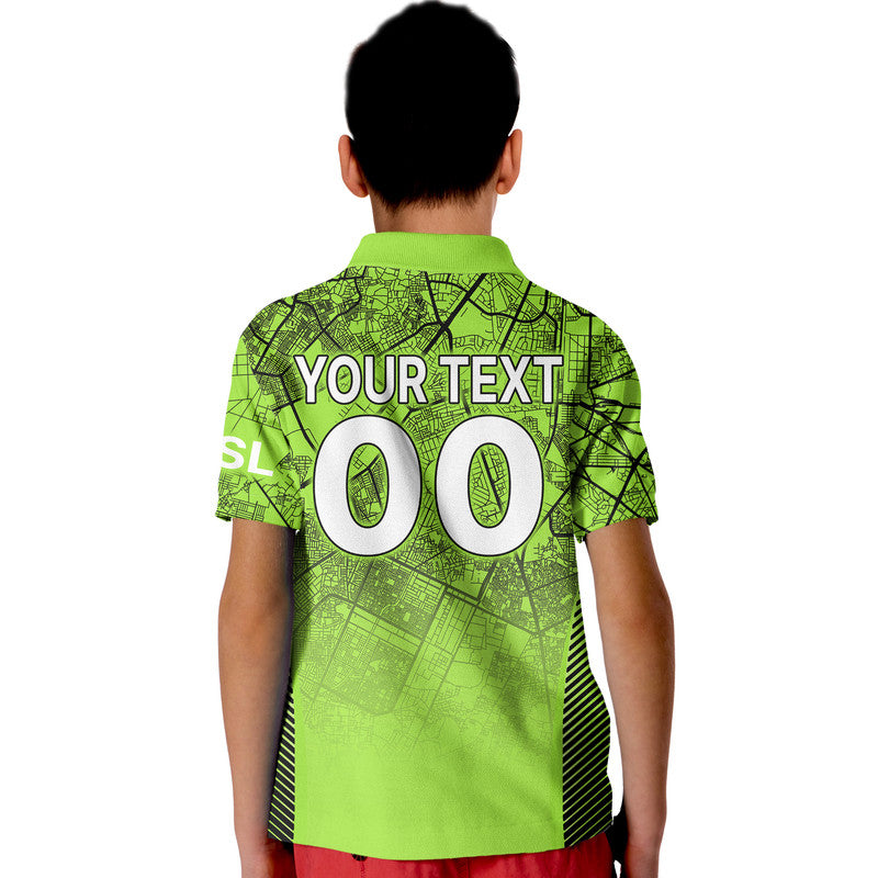 (Custom Personalised) Lahore Qalandars Kid Polo Shirt T20 Pakistan Cricket Version 2023 - Green - Vibe Hoodie Shop