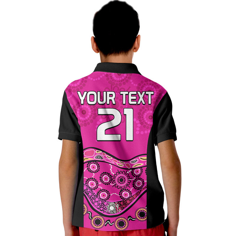 (Custom Personalised) Sixers Cricket Kid Polo Shirt Sydney Aboriginal - Vibe Hoodie Shop