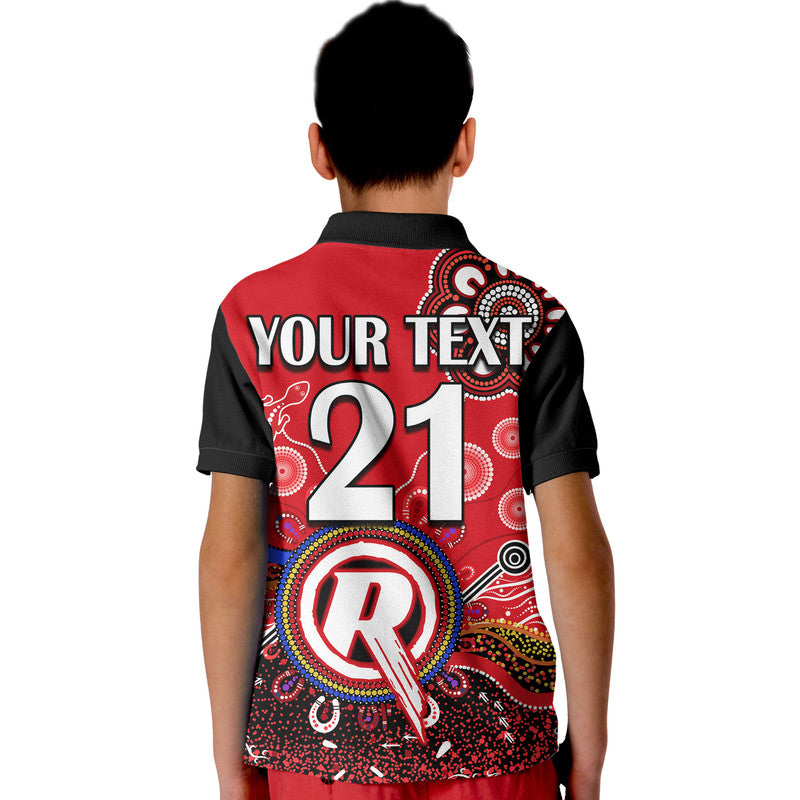 (Custom Personalised) Melbourne Renegades Kid Polo Shirt Cricket Indigenous Aboriginal Lizard Version - Vibe Hoodie Shop