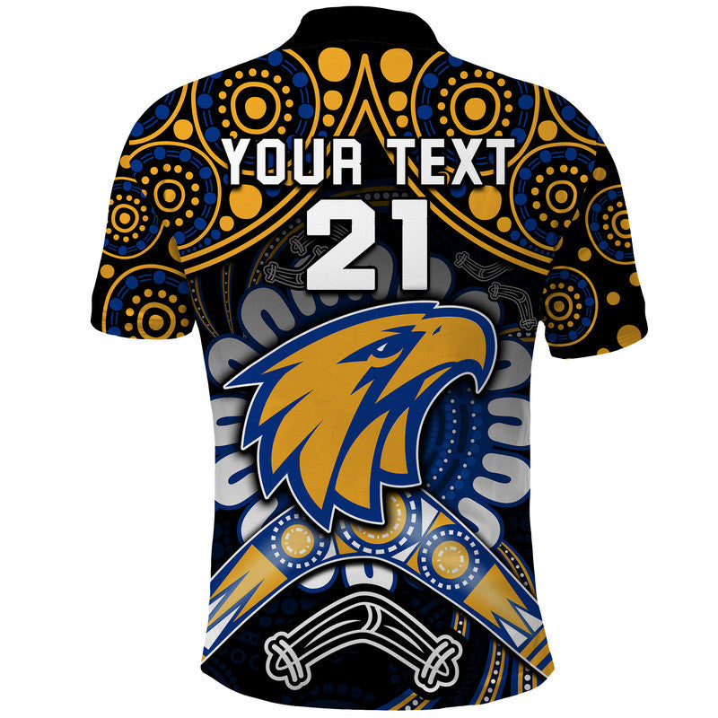 (Custom Personalised) West Coast Eagles Polo Shirt Boomerang Indigenous Dots LT9 - Vibe Hoodie Shop