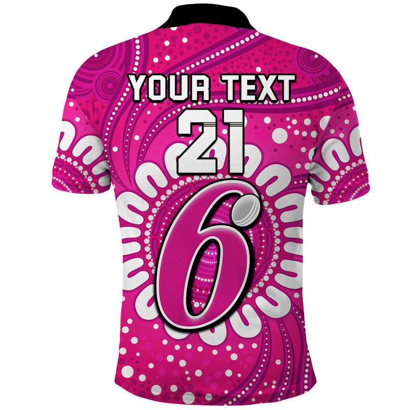 (Custom Personalised) Sydney Sixers Cricket Polo Shirt Aboriginal LT9 - Vibe Hoodie Shop