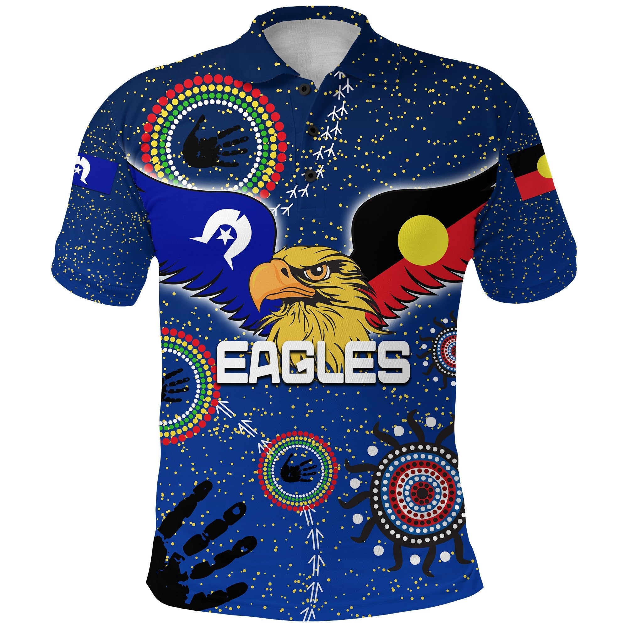 NAIDOC Eagles West Coast Polo Shirt Aboriginal Style - Vibe Hoodie Shop