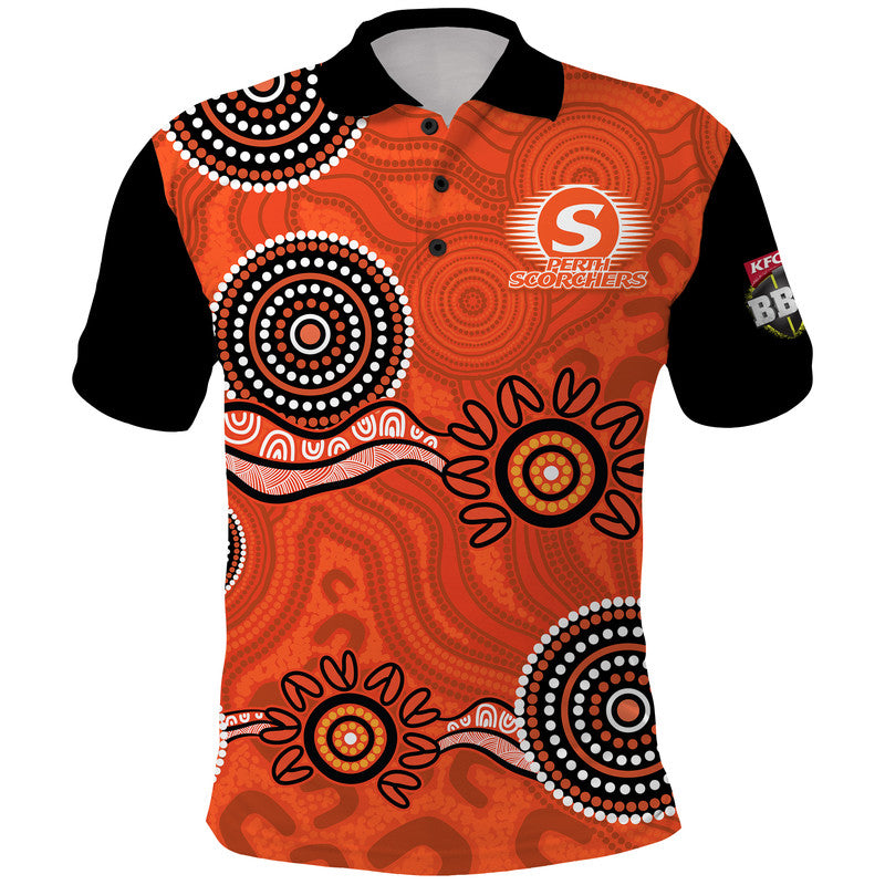 Perth Scorchers Cricket Dots Polo Shirt LT9 - Vibe Hoodie Shop